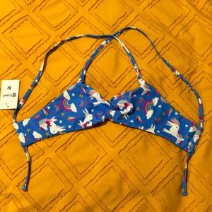 NWT Fused Hawaii Cross Back Bikini Top Unicorns M